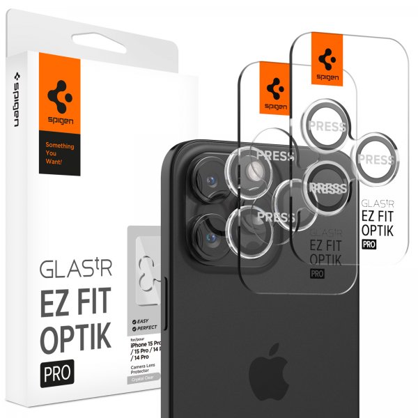 iPhone 14/15 Pro/iPhone 14/15 Pro Max Kameralinsskydd GLAS.tR EZ Fit Optik Pro Crystal Clear 2-pack