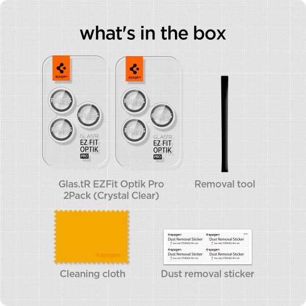 iPhone 14/15/16/17 Pro & Pro Max Kamerabeskytter GLAS.tR EZ Fit Optik Pro 2-pak Crystal Clear
