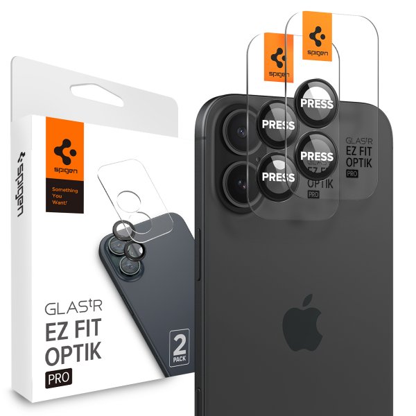 iPhone 16/iPhone 16 Plus Kamerabeskytter GLAS.tR EZ Fit Optik Pro 2-pak Sort
