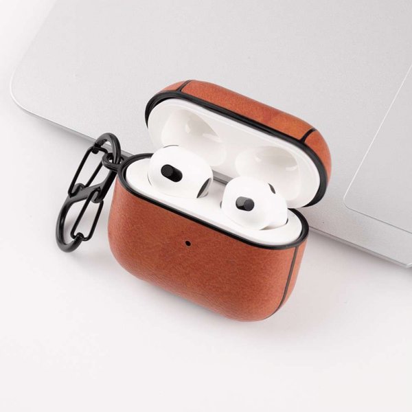 AirPods 3 Cover Lædertekstur Lysebrun