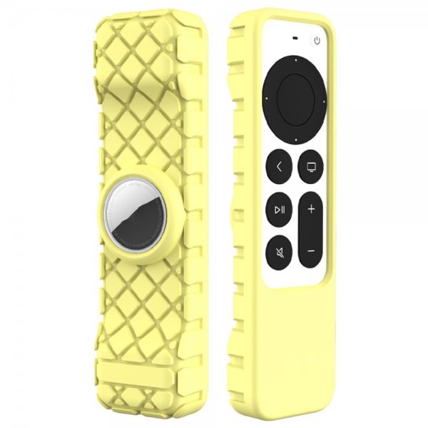 Apple TV Remote (gen 2)/AirTag Cover Rombemønster Gul