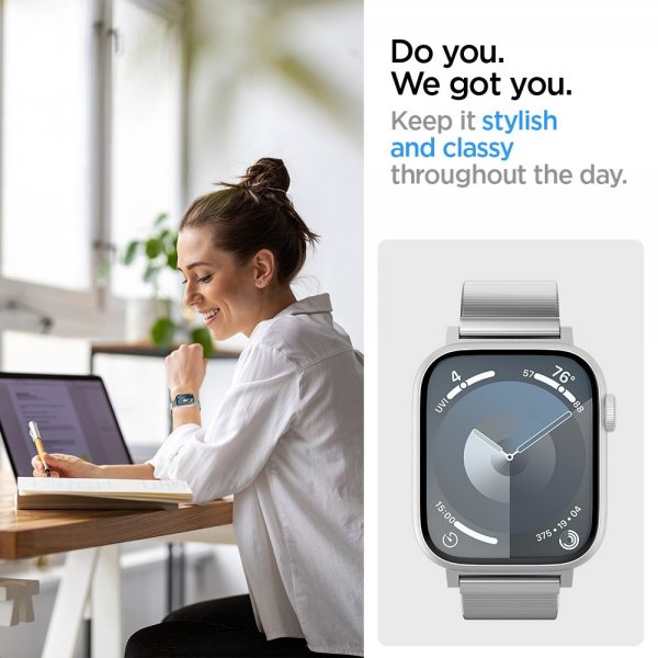 Apple Watch 38/40/41/42mm Armbånd Sleek Link Sølv