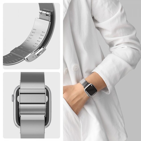 Apple Watch 38/40/41/42mm Armbånd Sleek Link Sølv