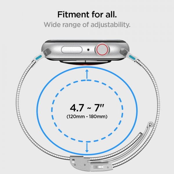 Apple Watch 38/40/41/42mm Armbånd Sleek Link Sølv