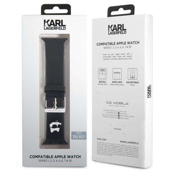 Apple Watch 38/40/41/42mm Armbånd Rubber NFT Choupette Sort