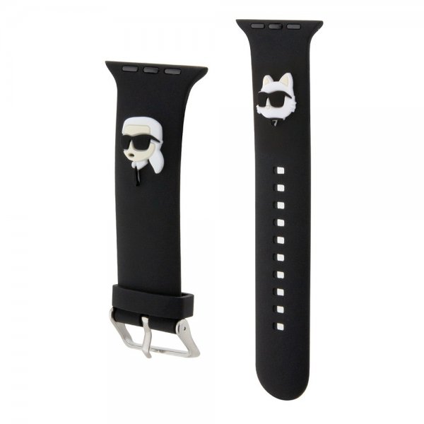 Apple Watch 38/40/41mm Armbånd Rubber NFT Karl & Choupette Sort
