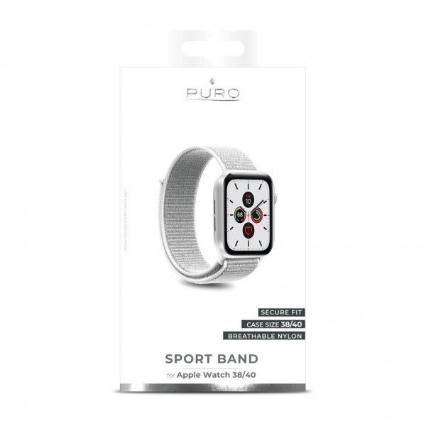 Apple Watch 38/40/41/42mm Armbånd Sport Band Ice White