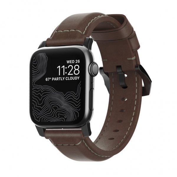 Apple Watch 40/38mm Armbånd Traditional Strap Sort/Rustic Brown
