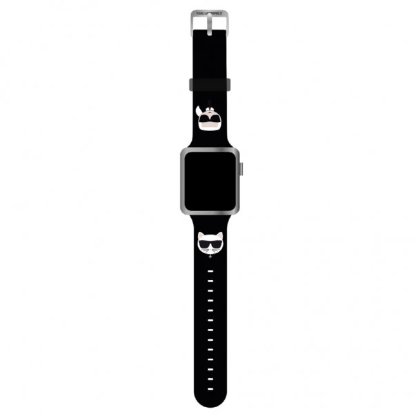 Apple Watch 42/44/45mm/Apple Watch Ultra Armbånd Karl & Choupette Sort