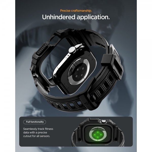Apple Watch 42mm (Series 10/11) Armbånd Rugged Armor Pro 2 Matte Black
