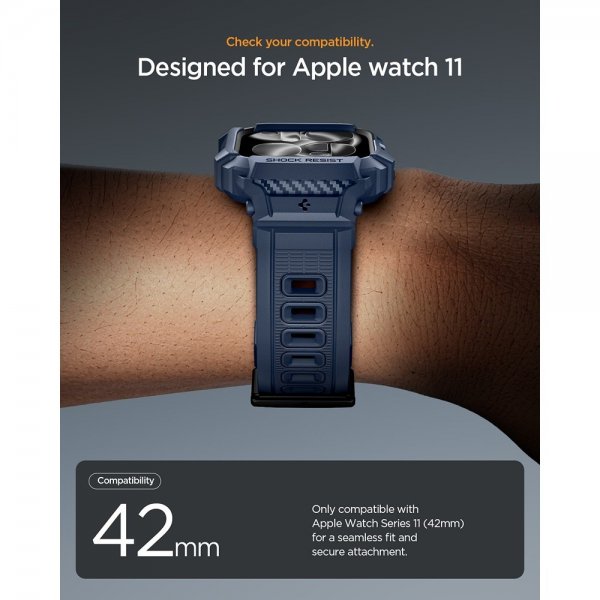 Apple Watch 42mm (Series 10/11) Armbånd Rugged Armor Pro 2 Navy Blue