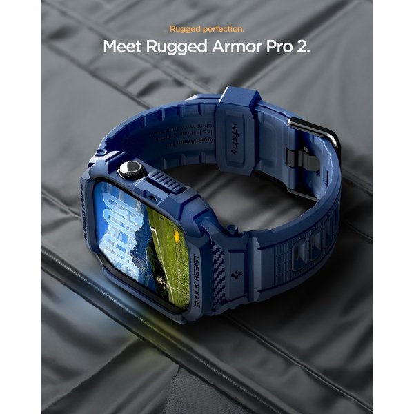 Apple Watch 42mm (Series 10/11) Armbånd Rugged Armor Pro 2 Navy Blue
