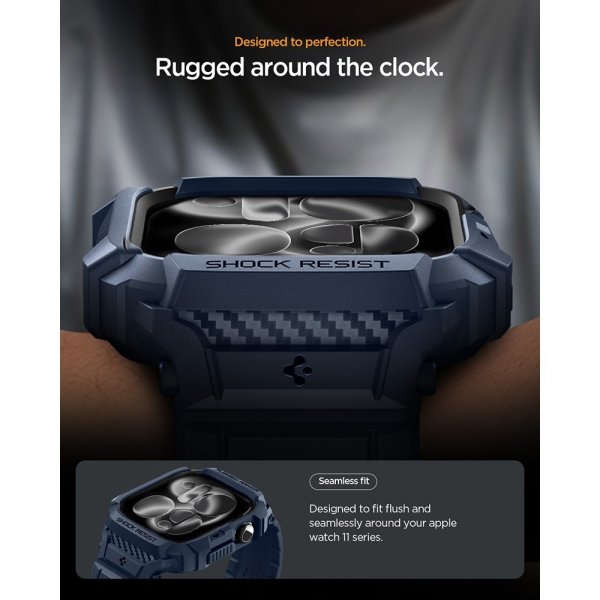 Apple Watch 42mm (Series 10/11) Armbånd Rugged Armor Pro 2 Navy Blue