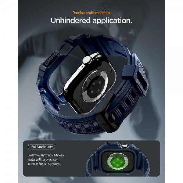 Apple Watch 42mm (Series 10/11) Armbånd Rugged Armor Pro 2 Navy Blue