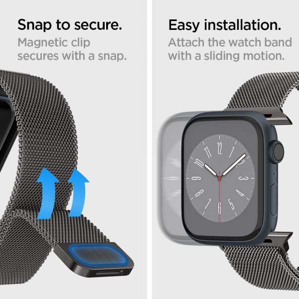 Apple Watch 44/45/46mm/Ultra 49mm Armbånd Metal Fit Graphite