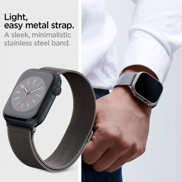 Apple Watch 44/45/46mm/Ultra 49mm Armbånd Metal Fit Graphite