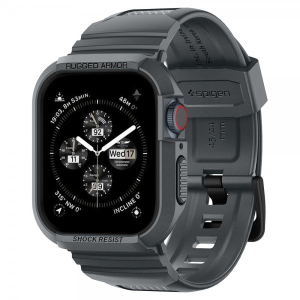 Apple Watch 44/45mm Armbånd og Case Rugged Armor Pro Dark Gray