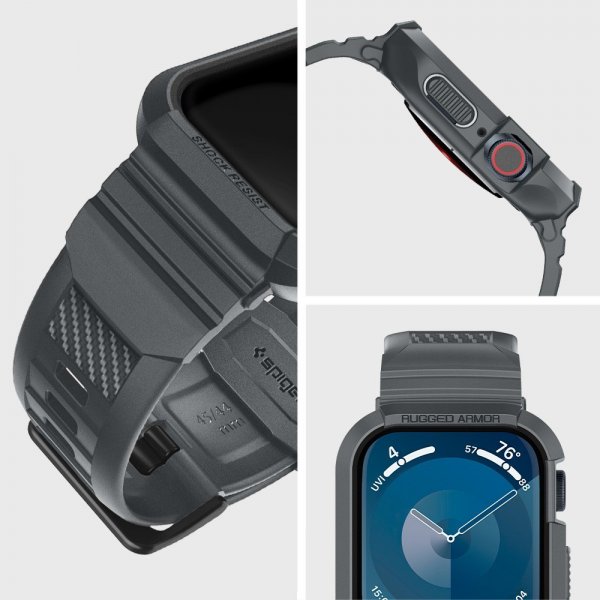 Apple Watch 44/45mm Armbånd og Case Rugged Armor Pro Dark Gray
