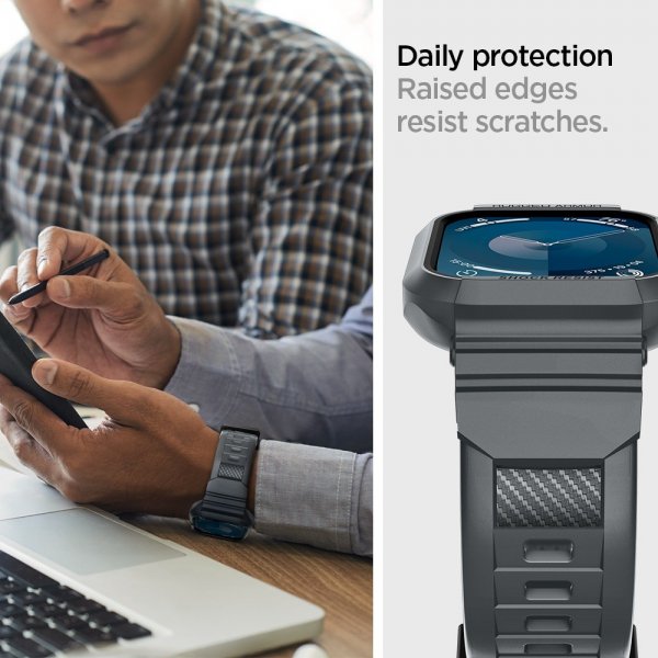 Apple Watch 44/45mm Armbånd og Case Rugged Armor Pro Dark Gray