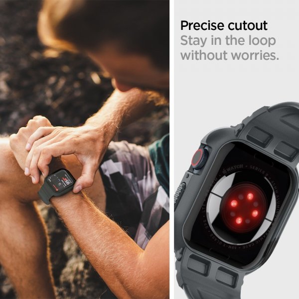 Apple Watch 44/45mm Armbånd og Case Rugged Armor Pro Dark Gray