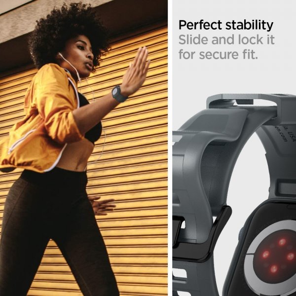 Apple Watch 44/45mm Armbånd og Case Rugged Armor Pro Dark Gray