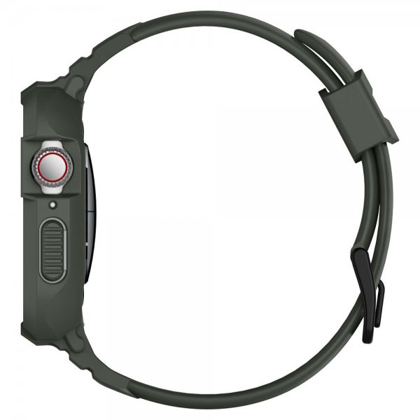 Apple Watch 44/45mm Cover Armbånd Rugged Armor Pro Military Green