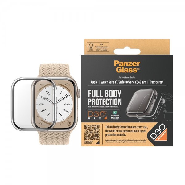 Apple Watch 45mm Cover Skærmbeskyttelse Full Body Protector Transparent