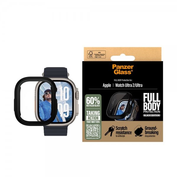 Apple Watch Ultra 1/2 49mm Cover Skærmbeskyttelse Full Body Protection Sort