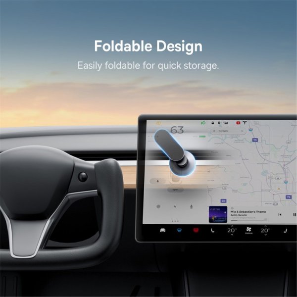 Bilholder T-Space Series Folding Tesla Mount Phone Holder MagSafe