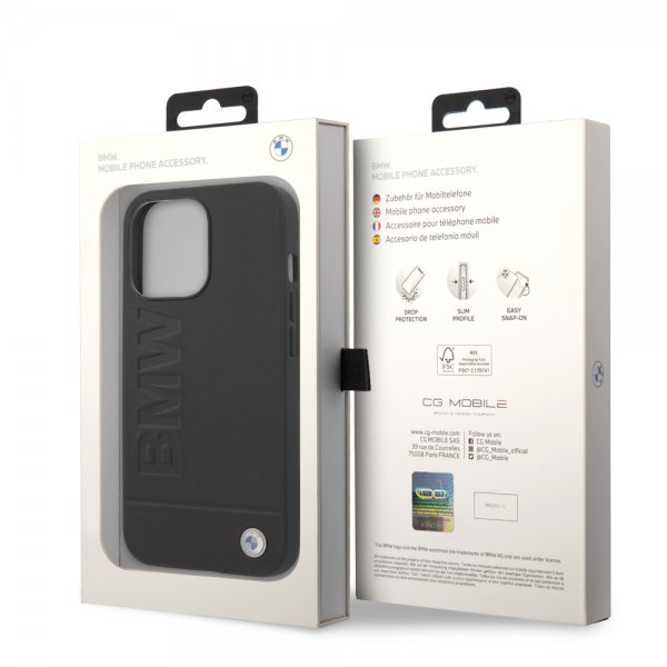 iPhone 14 Pro Cover Hot Stamp Metal Logo Sort