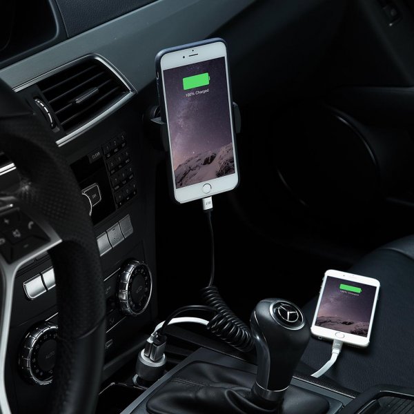 Biloplader USB Highway Max Sort Sølv