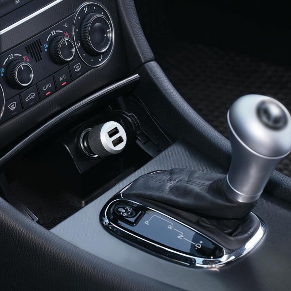 Biloplader USB Highway Max Sort Sølv