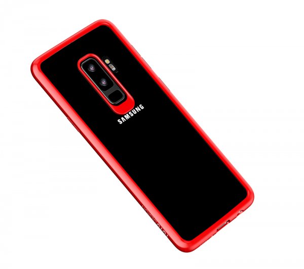 Crystal Colour Series Slim till Galaxy S9 Plus Hybrid Skal Röd