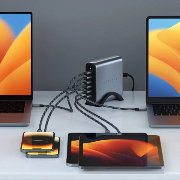 Oplader 200W USB-C 6-port GaN Charger