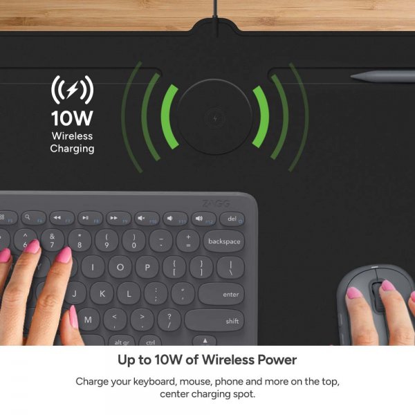 Desk Mat with Wireless Charging