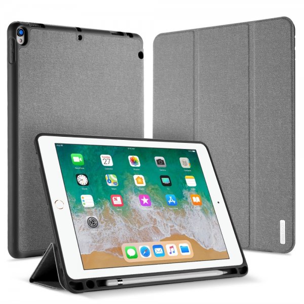 Domo Series Etui till iPad Air 2019 / iPad Pro 10.5 Stof TPU Tri-Fold Grå