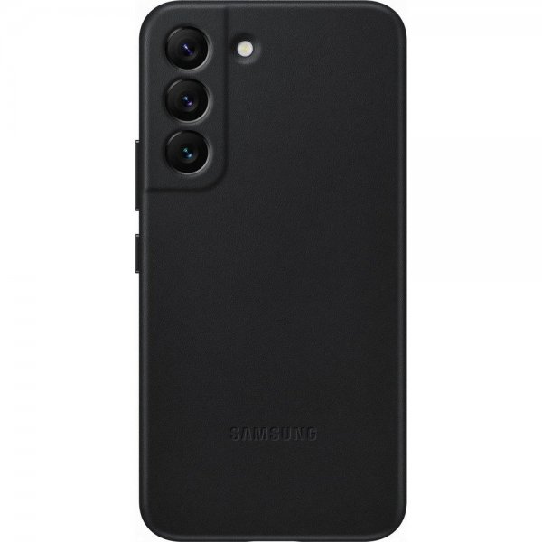 Original Galaxy S22 Cover Leather Cover Sort