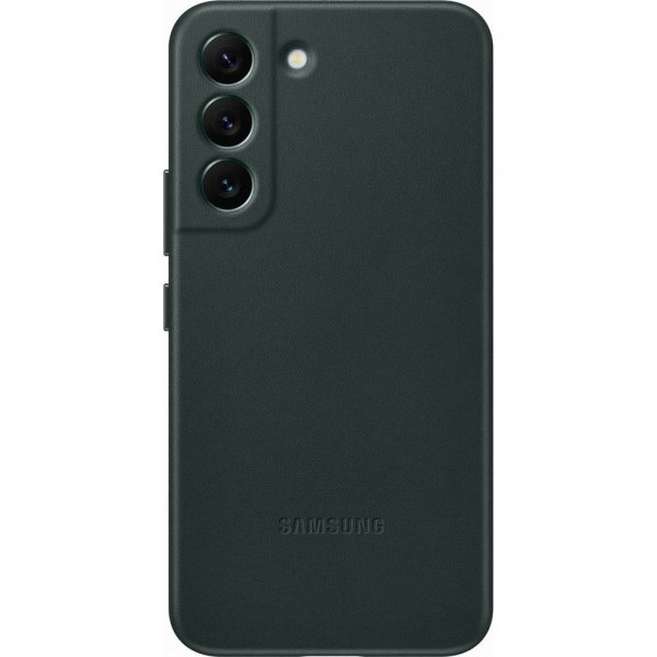 Original Galaxy S22 Cover Leather Cover Grøn