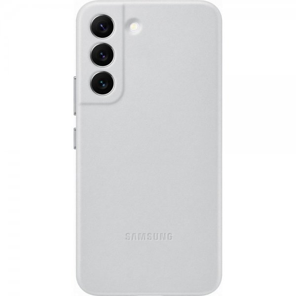 Original Galaxy S22 Cover Leather Cover Light Gray