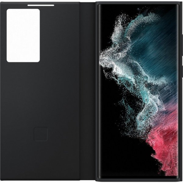 Original Galaxy S22 Ultra Etui Smart Clear View Cover Sort