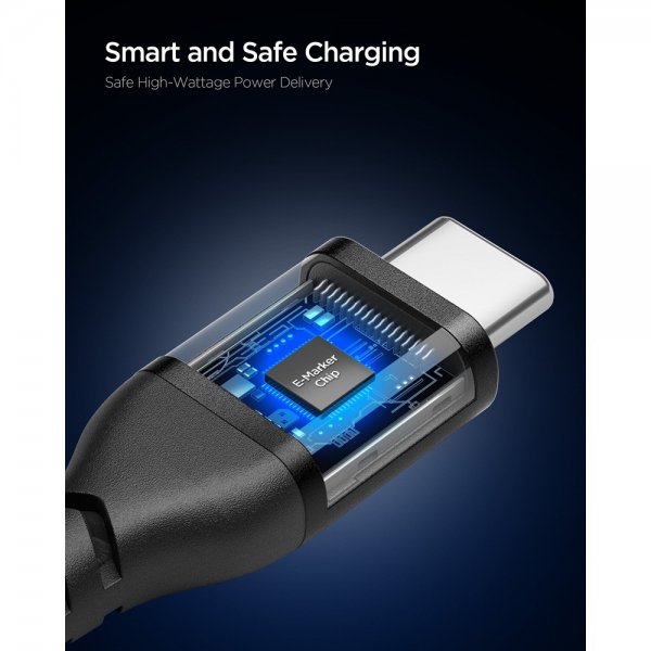 Essential Kabel Fabric USB-C/USB-C 100W 1m Sort