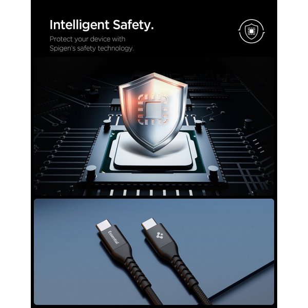 Essential Kabel Fabric USB-C/USB-C 100W 1m Sort