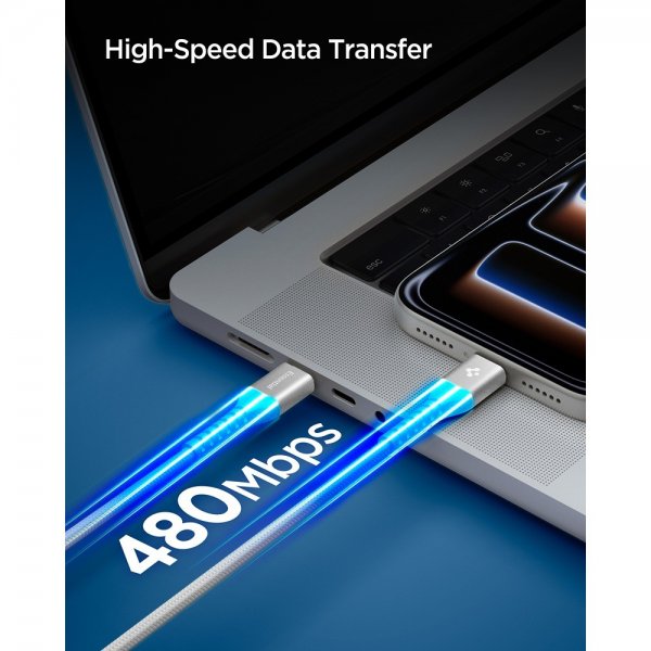 Essential Kabel Fabric USB-C/USB-C 100W 1m Hvid