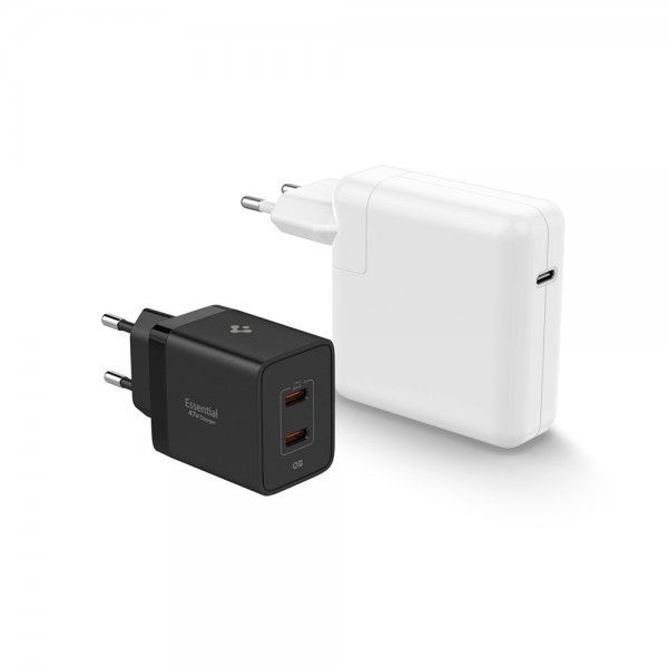 Essential Oplader 47W 2xUSB-C Sort