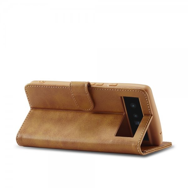 Google Pixel 6 Pro Etui med Kortholder Lysebrun