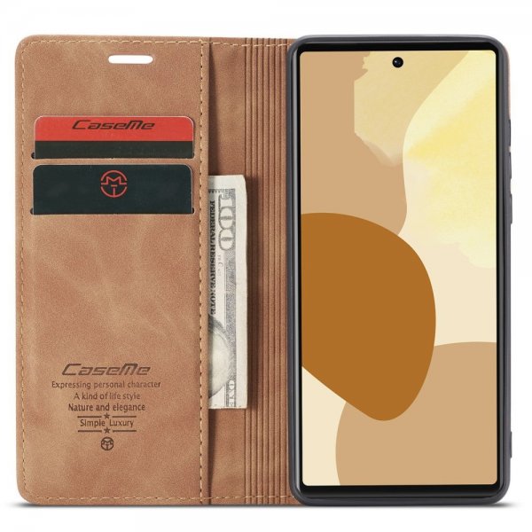 Google Pixel 6 Pro Etui Retro Flip Brun