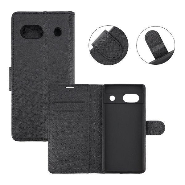 Google Pixel 7a Etui med Stativ Sort