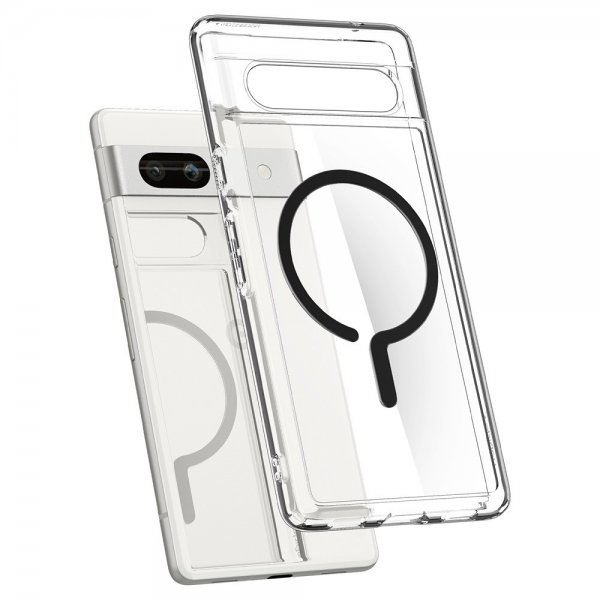 Google Pixel 7a Cover Ultra Hybrid OneTap Metal Ring MagFit Sort