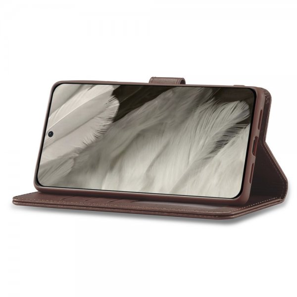 Google Pixel 8 Etui med Kortholder Stativfunktion Mørkebrun