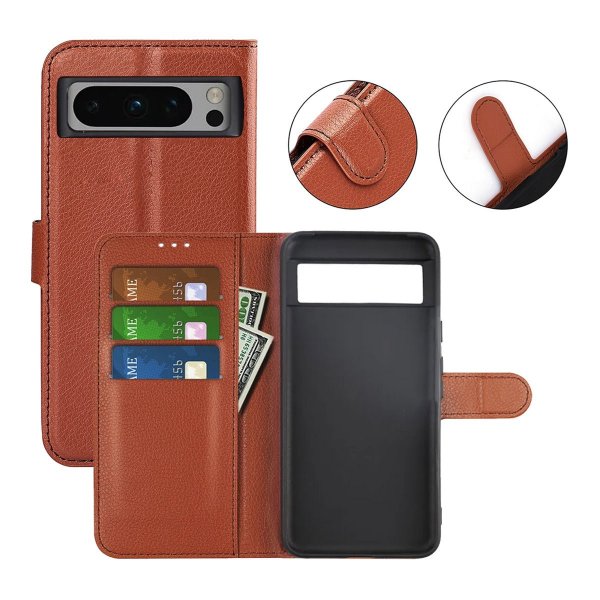 Google Pixel 8 Pro Etui med Stativ Brun